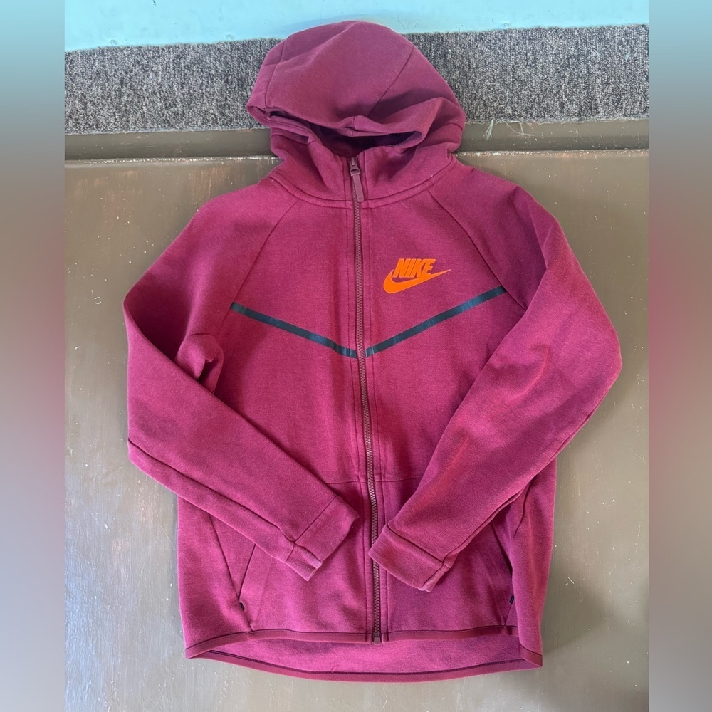 Youth Nike Tech Team Red/Total Orange Zip up hoodie - Boys XL - Picture 1 of 10